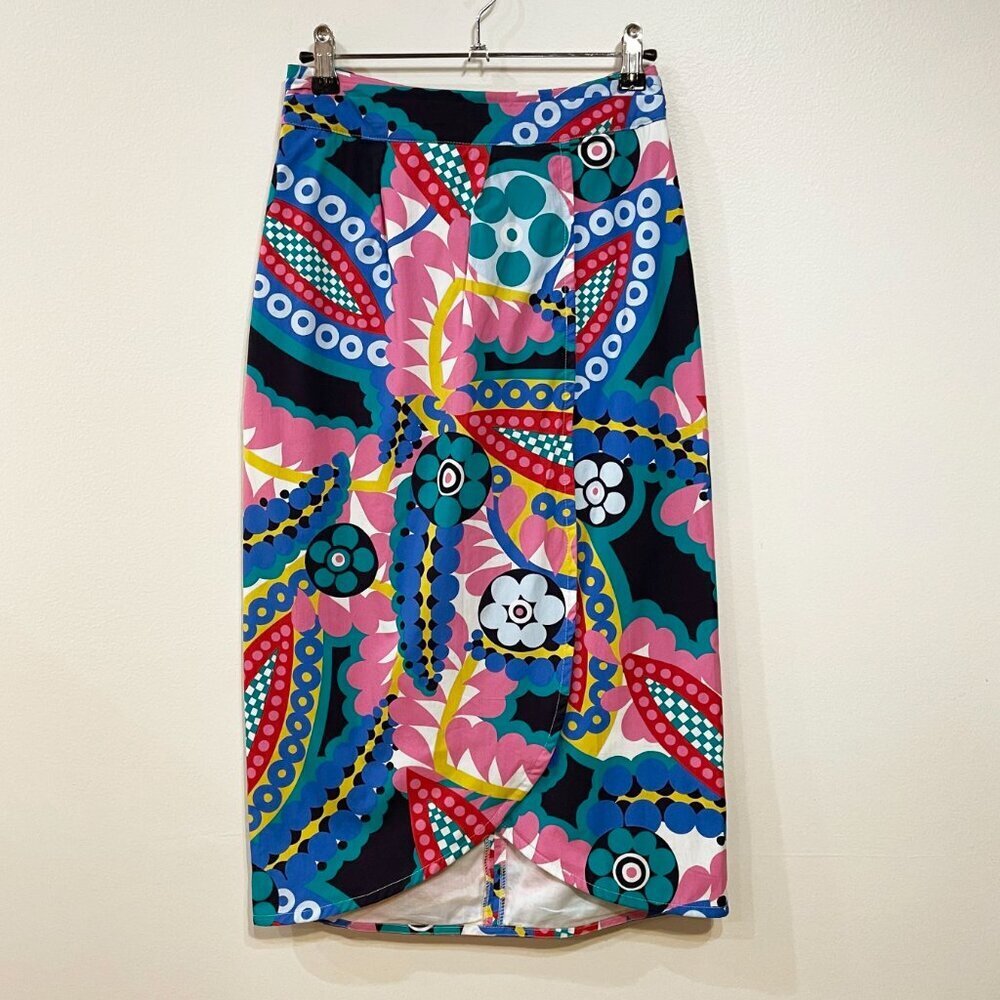 NWOT J.Crew 100% Cotton Ratti® Kaleidoscope Floral Tie-Back Skirt 0